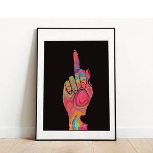 Swirly Rainbow Flipping the Bird Wall Art (Print at Home)
