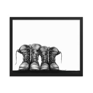 Framed Pair of Black Boots