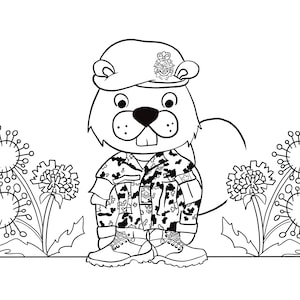Canadian Army Themed Colouring Page (Print at Home)