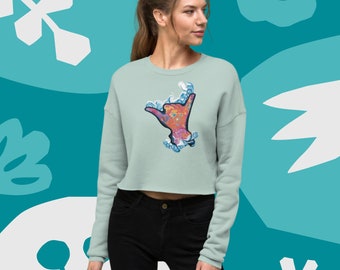 Big Time Waves Crop Sweatshirt