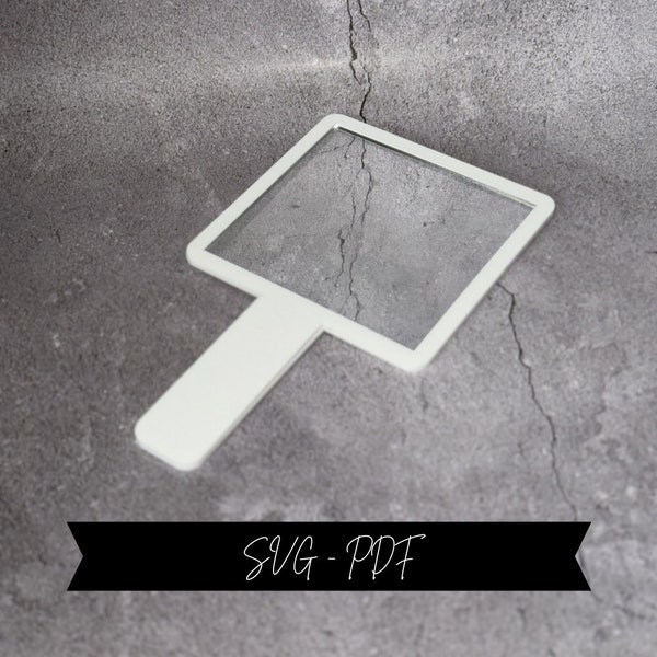 Handheld Mirror SVG AND PDF file for laser cutting | Lightburn file