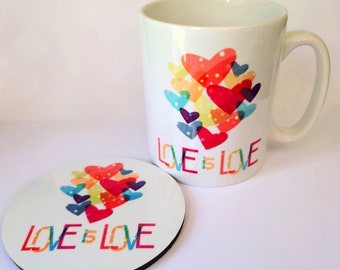 LOVE is LOVE マグカップ LGBT マグカップ LGbtq+ レズビアンギフト ゲイギフト レズビアンカップル