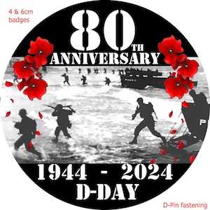 D-Day Pin 80th anniversary Poppy badge Remembrance Day Poppy Lest We Forget Badge & Bottle opener