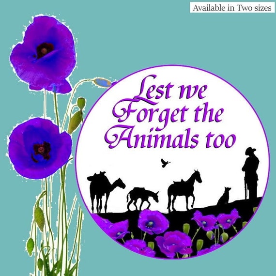 Poppy Badge Remembrance Day Poppy Lest We Forget ANIMALS of - Etsy UK