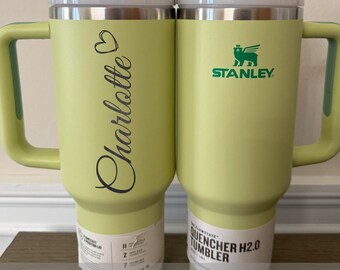 Personalized Stanley Quencher 40 oz Straw Tumbler, Engraved Insulated Cup, Custom Travel Mug, Hydration Bottle, Gift for Him or Her