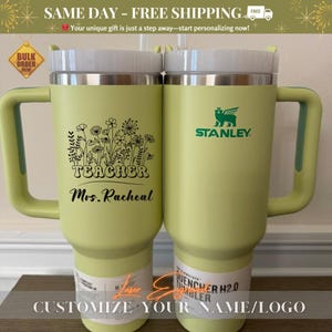 Personalized Teacher Tumbler 40oz Stanley Cup, Custom Name Engraved Travel Mug with Handle, Back to School Gift, Teacher Appreciation Gift