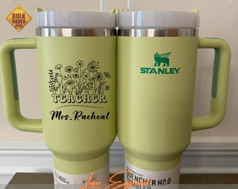 Personalized Teacher Tumbler 40oz Stanley Cup, Custom Name Engraved Travel Mug with Handle, Back to School Gift, Teacher Appreciation Gift
