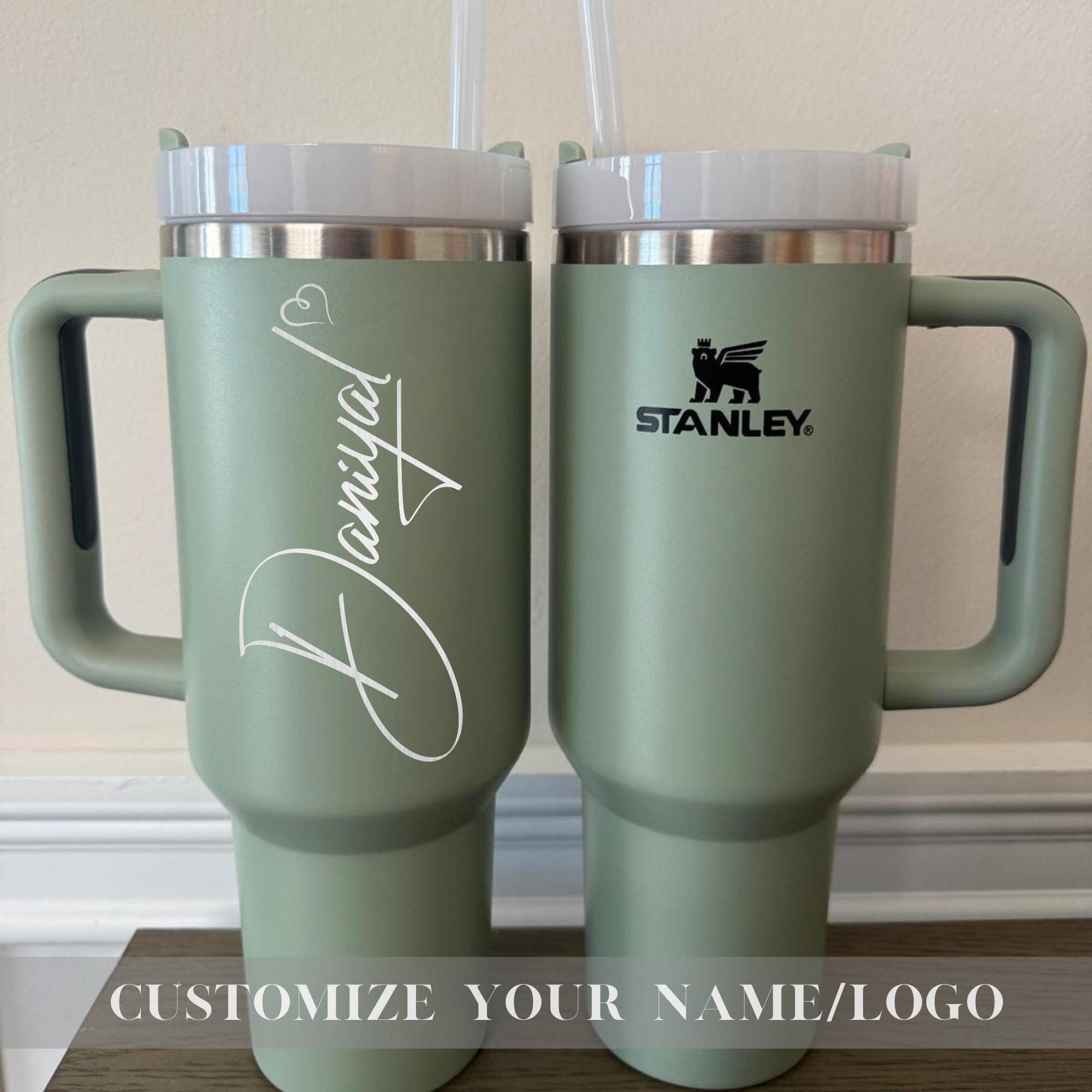 Personalized Engraving On Stanley 40oz Tumbler Cup Custom Text Name Laser Engraved Logo Customized Halloween Christmas Holiday Gift