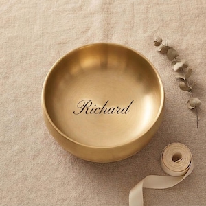 Personalized Key Bowl Custom Engraved Brass Catchall Dish Housewarming Wedding Gift for Her Him Mom Couple New Home Entryway Decor