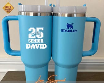 Class of 2025 Graduation Gift – Personalized 40oz Stanley-Inspired Tumbler | Engraved Senior Cup with Name, School, or Teacher