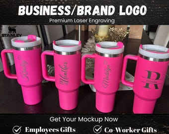 Vaso Stanley personalizado de 40 oz con nombre grabado. Regalo de Navidad para ella, él o un compañero de trabajo. Envío rápido.