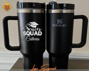 College Graduation Gift Granddaughter Stanley 40oz | Personalized Laser Engraved Tumbler, University Name Cup, Senior Grad Mug for Her