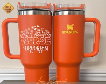 Personalized Stanley 40oz Nurse Tumbler, Laser Engraved Stethoscope Gift