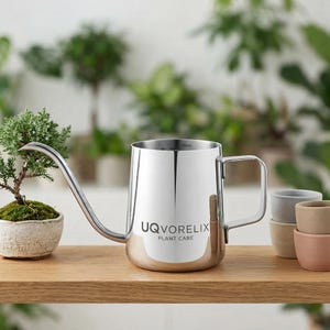 Personalized Small Watering Can for Indoor Plants, Stainless Steel Engraved Mini Watering Pot 12oz Long Spout  Watering Can Plant Lover Gift