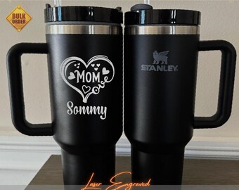 Custom Mama Tumbler with Kids Names 40oz, Personalized Mother's Day Gift, Laser Engraved Floral Cup for Mom, Insulated Travel Mug with Straw