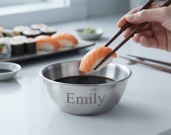 Personalized Stainless Steel Mixing Bowl Custom Engraved Metal Kitchen Housewarming Wedding Christmas Gift for Him Her Mom Dad Cook Chef