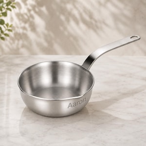 Personalized Saucepan Custom Engraved Stainless Steel Cooking Pot Wedding Housewarming Christmas Gift for Her Mom Him Cook Chef Foodie
