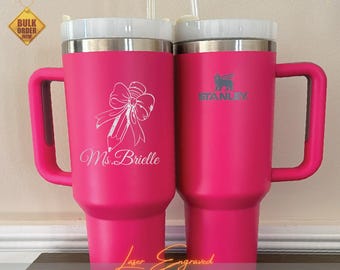 Personalized Stanley 40oz Teacher Tumbler | Custom Name Engraved | Teacher Appreciation, End of Year & Preschool Sir, Teacher Gift