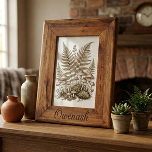 Personalized Wood Picture Frame, Engraved Custom Photo Frame, Solid Oak 4x6 5x7 8x10, Wedding Gift, Family Photo Frame, Wall or Tabletop