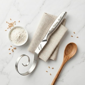 Dough Whisk, Personalized Sourdough Whisk, Stainless Steel Dutch Whisk for Bread Baking, Custom Engraved Gift for Baker, Him, Sis, Mom, Her