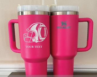 Personalized Stanley Football 40oz Tumbler, Insulated Travel Cup, Custom Coach Gift, Team Name Engraved, Football Fan Gift 2025