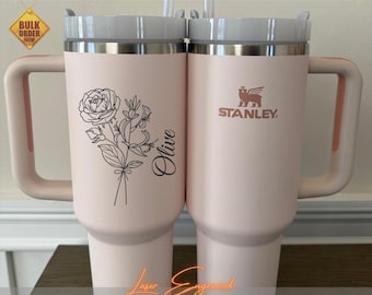 Personalized Stanley 40oz Tumbler – Custom Engraved Cup, Bridesmaid Proposal Gift, Gifts for Her, Insulated Travel Mug, Custom Logo