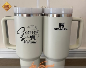 Personalized 40oz Stanley Tumbler with Name - Senior Class of 2026 Engraved Cup | Custom Graduation Gift for University & College Students