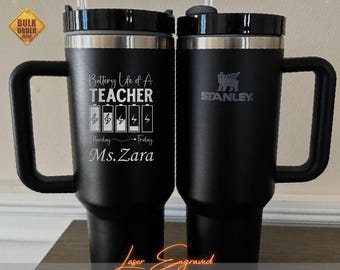 Personalized Teacher Tumbler | Custom Name Engraved 40oz Cup, Teacher Appreciation, End of Year, Teacher Gift With Name, Gift For Her