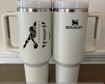 Personalized Football Stanley 40oz Cup, Custom Sports Tumbler with Name, Mascot & Team Engraved, Football Fan Gift, 2025 Season