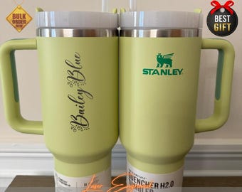 Personalized Stanley 40oz Tumbler | Engraved Name Custom Gift for Her | Mother’s Day, Bridesmaid Gift, Custom Logo, Bulk Tumbler with Handle