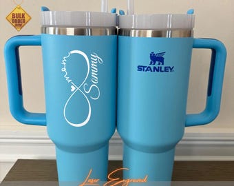 Personalized Stanley 40oz Tumbler | Laser Engraved Custom Name Cup | Mothers Day Gift for Mom,Fathers Day Gift for Dad | Trendy Quencher Cup