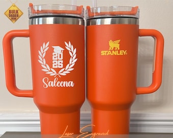 Personalized Stanley-Style 40oz Tumbler | Class of 2025 Graduation Gift | Engraved Name, University, Teacher, Senior Party