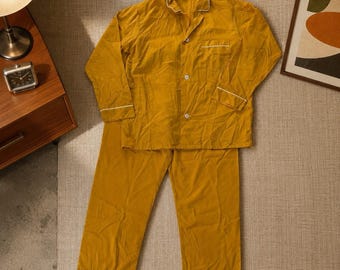 ヴィンテージ 60年代 70年代 タウンクラフト プラス ペンプレスト ペニーズ パジャマセット イエロー メンズ サイズM
