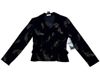 vintage Brett Alixander - Blazer cachemire pour femme, taille 10, noir Cottagecore