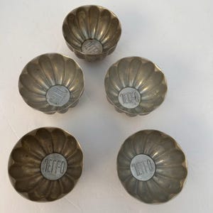Lote vintage de 5 moldes de aluminio para gelatina, estilo rústico de granja, coleccionables de la década de 1960.