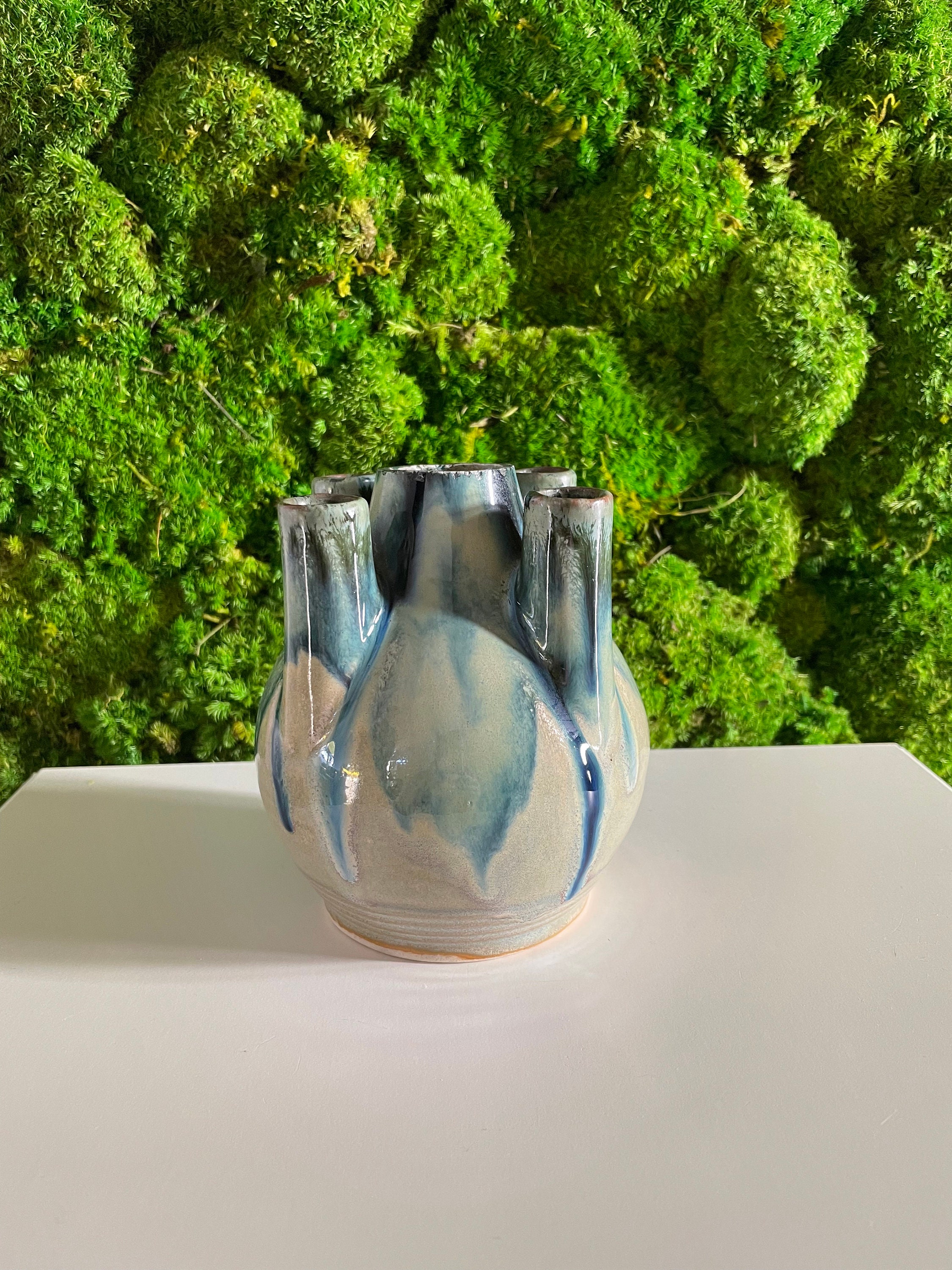 Très Beau Vase Art Nouveau Tulipier en Grès. Vase Méténier Numéroté. French Ceramic. Vintage Art Nou