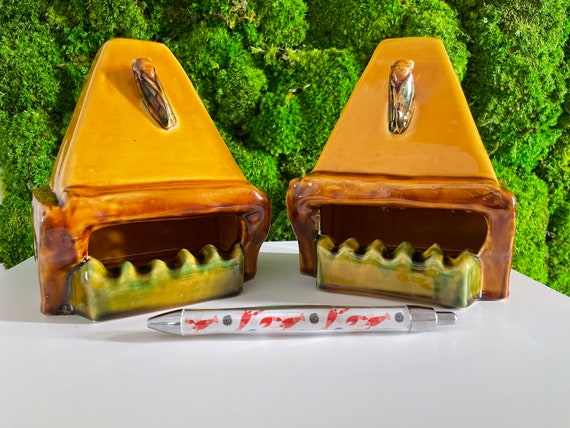 Buy Duo of Vintage Vallauris Ceramic Ashtrays in the Shape of a Fireplace  With Cicada Online in India - Etsy