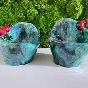 Adorable set of two bowls for appetizer cookies or party table condiments, Thanksgiving decoration, Christmas table, Christmas decor.