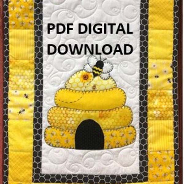 Beehive Applique Table Runner Pattern PDF Digital Download