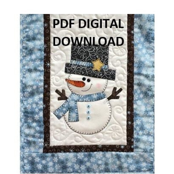 Top Hat Snowman Applique Table Runner Pattern Digital Download PDF