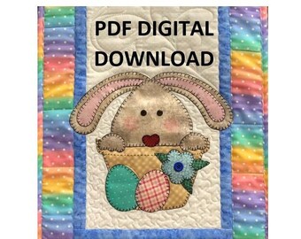 Easter Spring Bunny Carrot Applique Table Runner Pattern PDF Digital ...