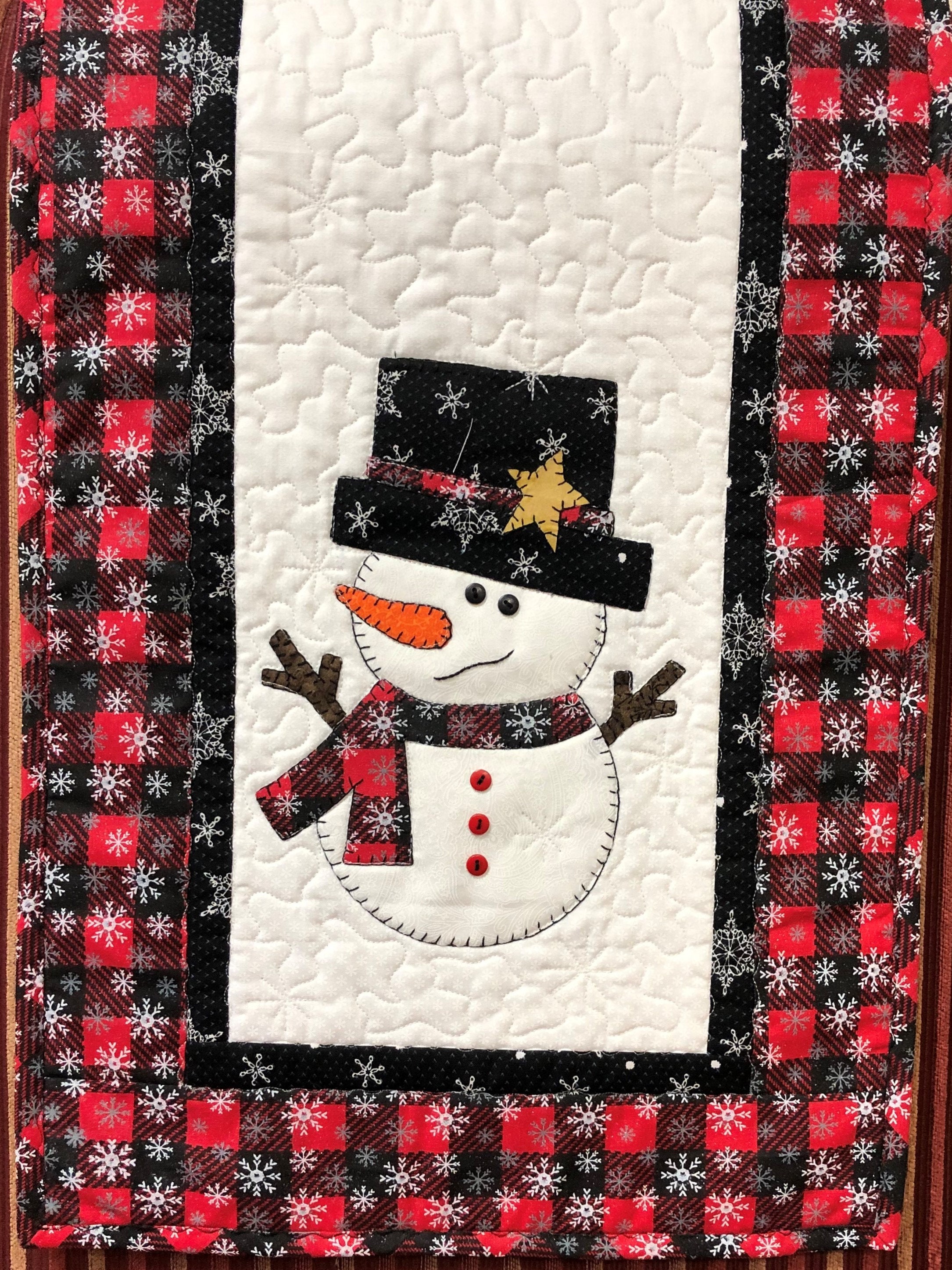 Top Hat Snowman Applique Table Runner Pattern Digital Download PDF - Etsy