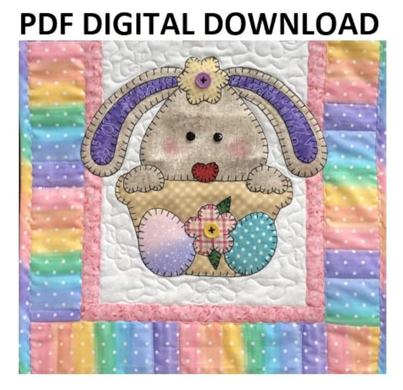 Easter Bunny Applique Table Runner Pattern PDF Digital Download - Etsy