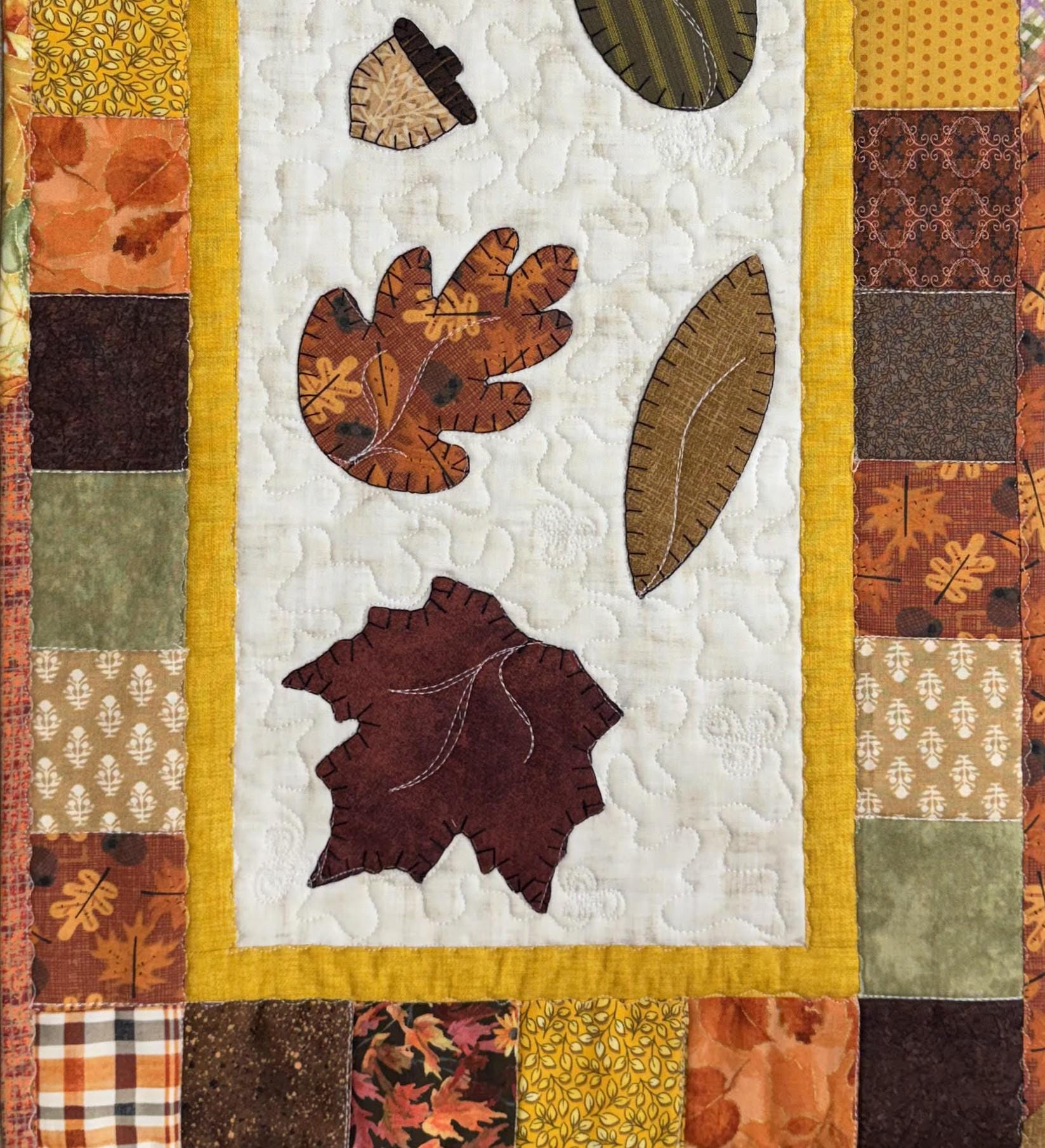 Fall Leaves - Hand Applique Quilted Table Runner - Etsy