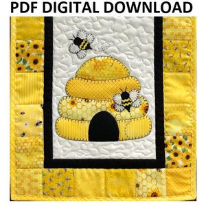 Beehive Applique Table Runner Pattern PDF Digital Download