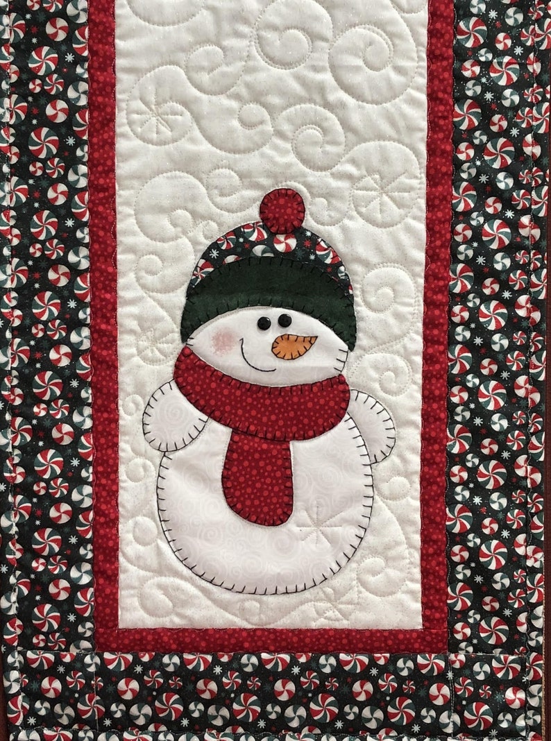 Snowman Applique Table Runner Pattern Digital Download PDF - Etsy