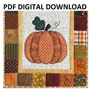 Pumpkin Applique Table Runner Pattern, Digital download PDF