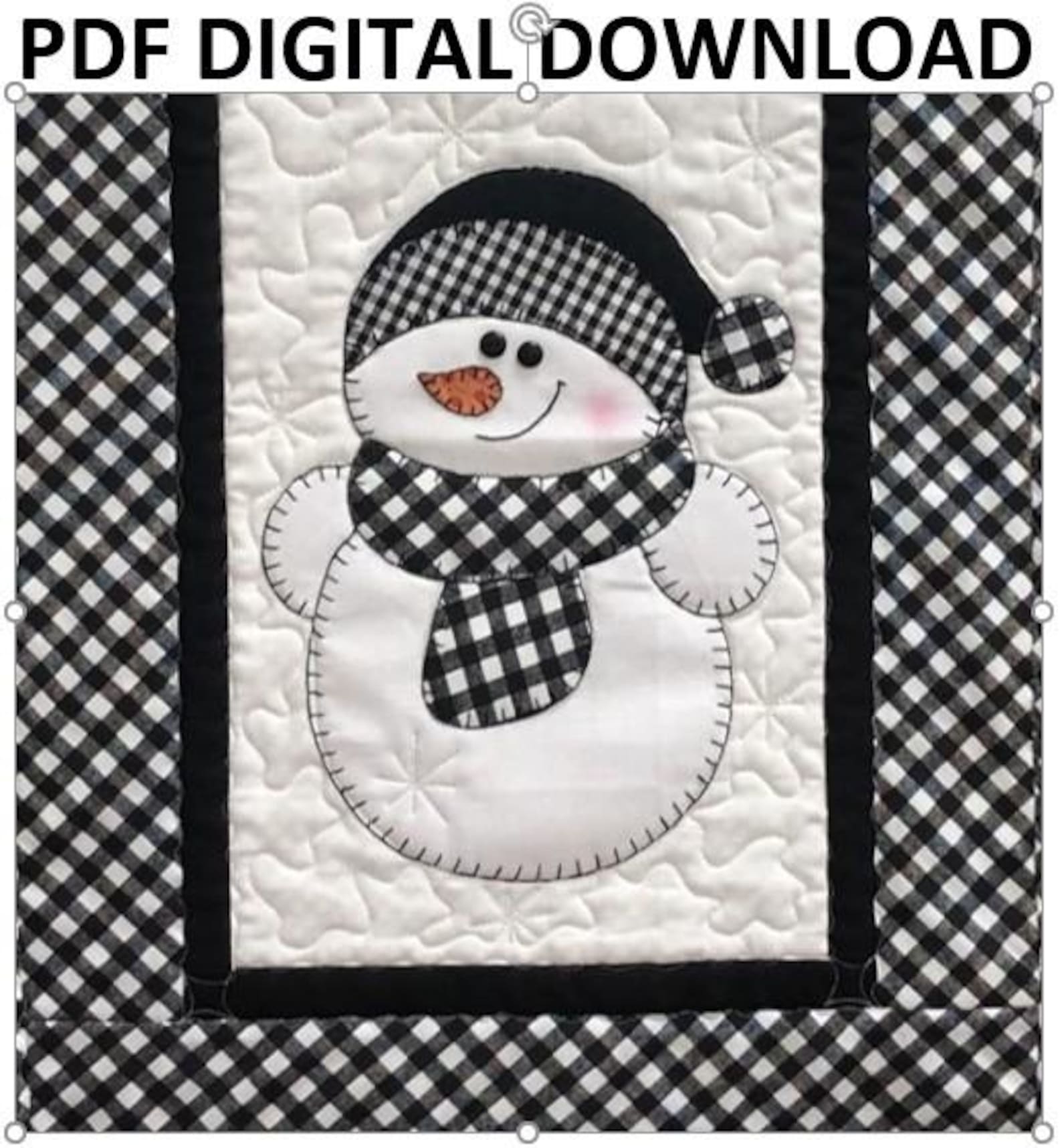 Floppy Hat Snowman Applique Table Runner Pattern Digital Download PDF ...
