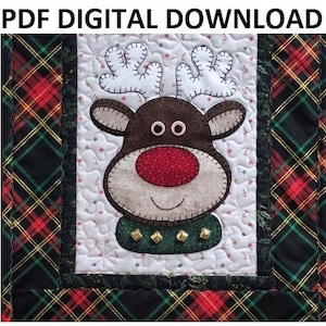 Reindeer Applique Table Runner Pattern Digital Download PDF