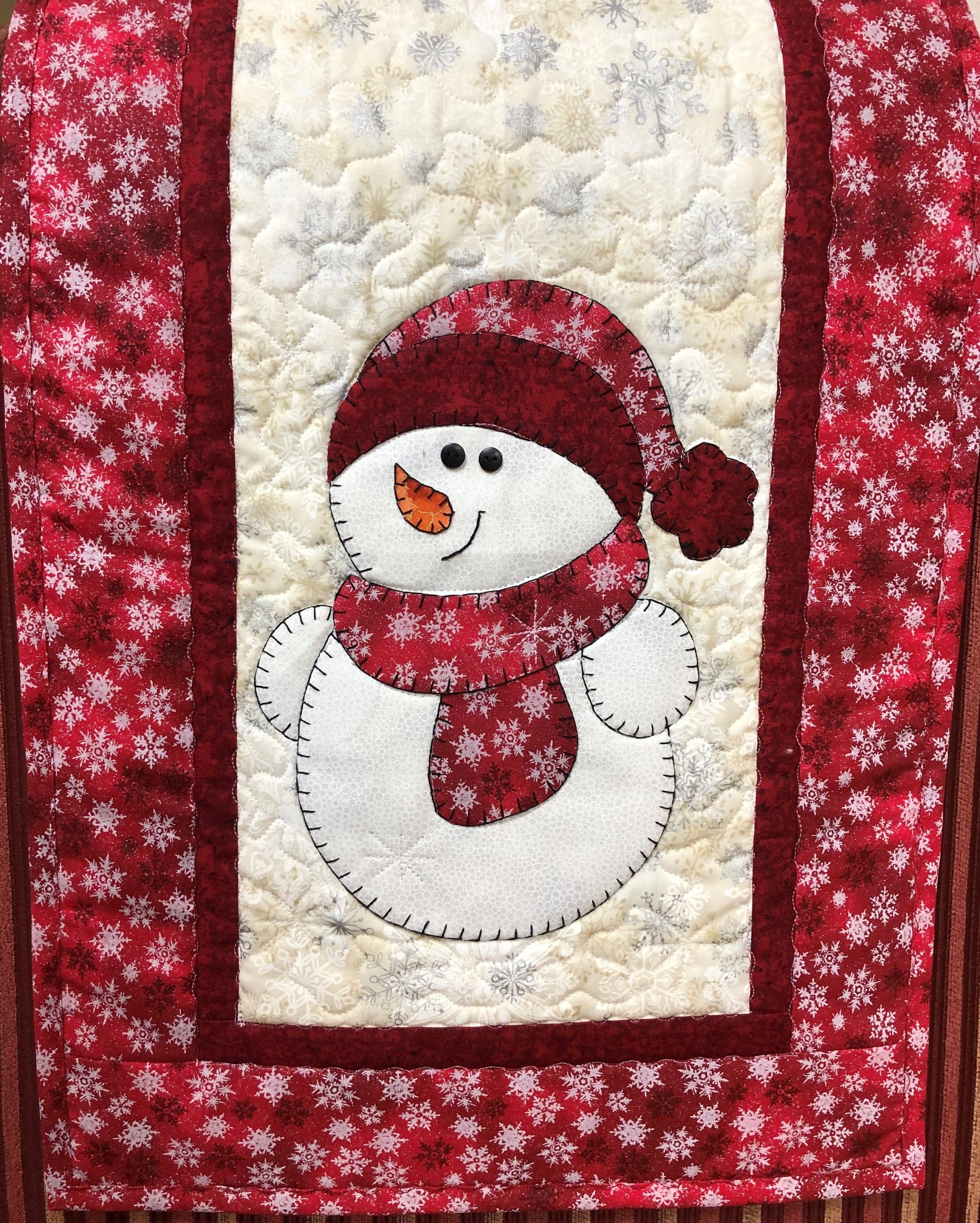 Floppy Hat Snowman Applique Table Runner Pattern Digital Download PDF ...